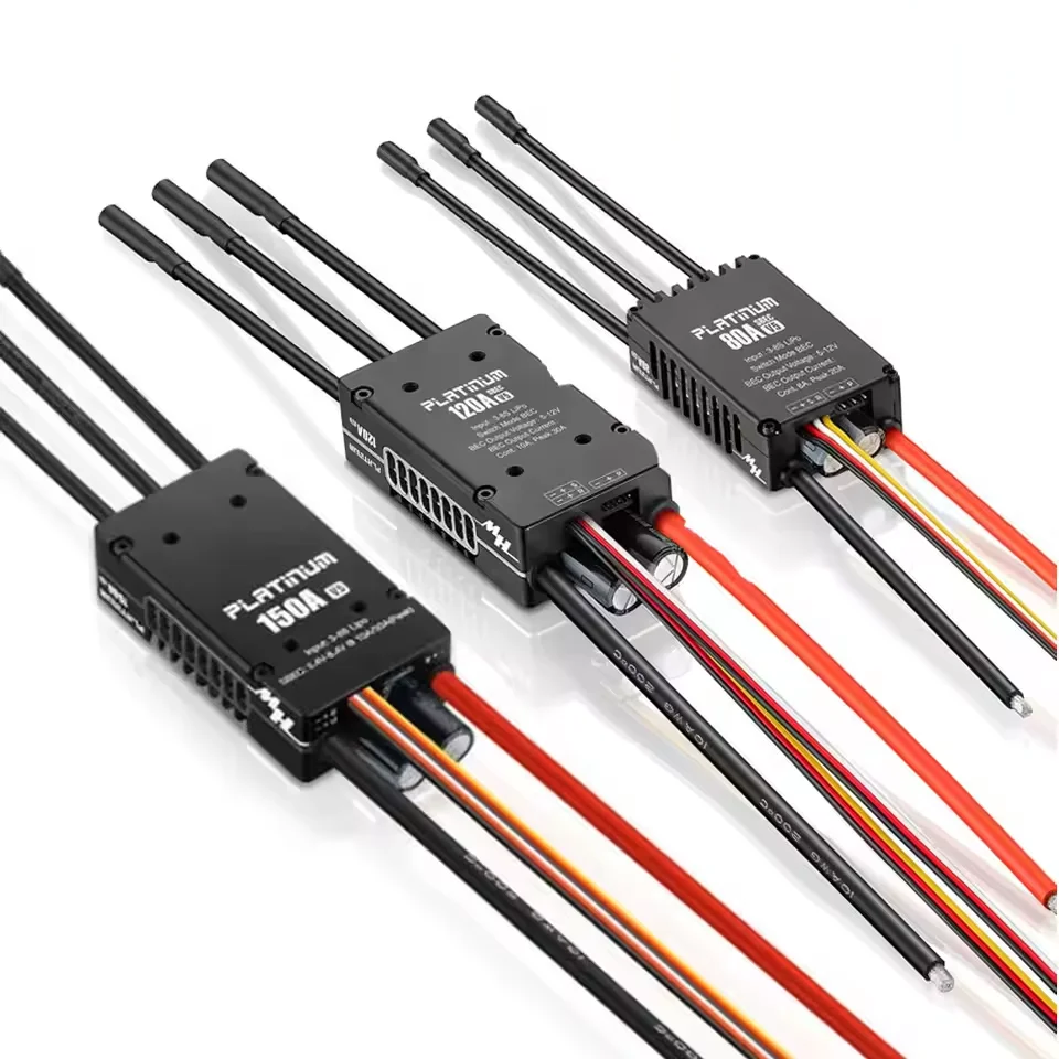 Hobbywing Platinum V5 80A 120A 150A 3 8S Brushless ESC Electric Speed Control Switchable BEC Output for RC Helicopter Fixed-Wing