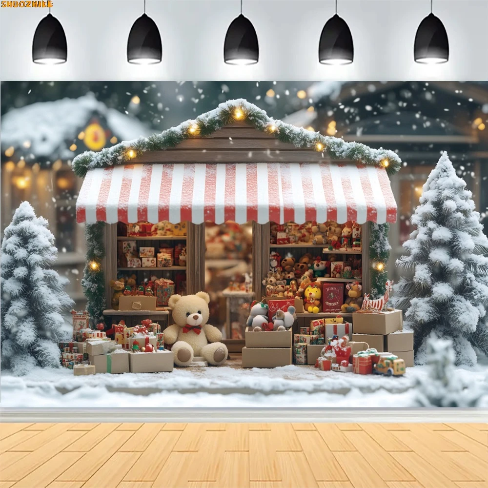 

Christmas Day Wreath Family New Year Party Photography Backdrops Prop Window Living Room Xmas Tree Gift Snow Background TJ-08