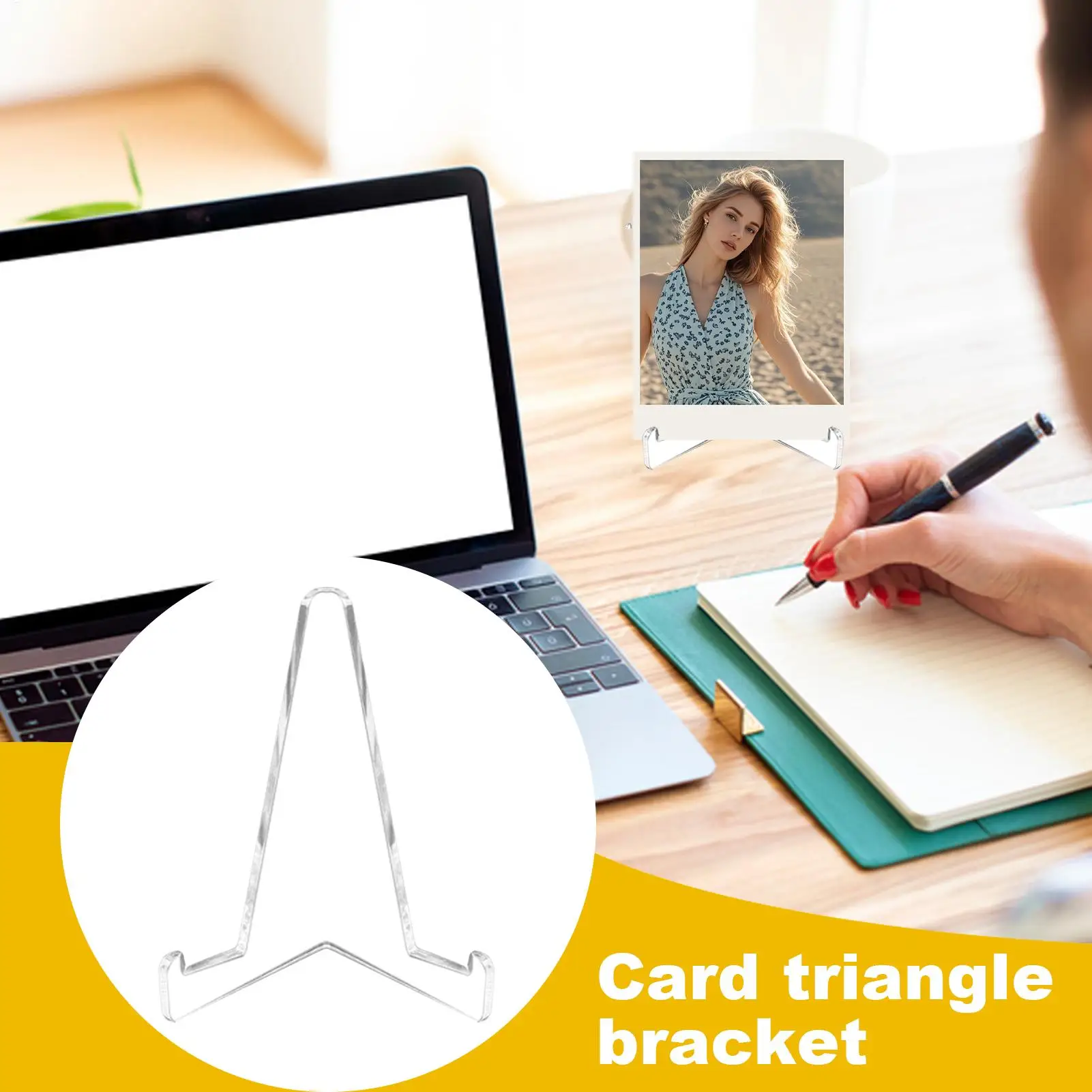 Card Display Stand Inclined Anti-Slip Desktop Collections Storage Triangular Stand for Collectible Cards Picture Photo Art Print