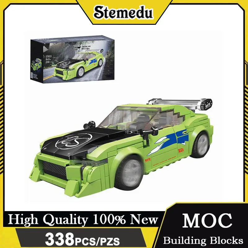 Mould King 27033 338 pièces, blocs de construction de maquettes de voiture de course, vitrine en acrylique, jouet éducatif en brique, cadeau pour enfants garçons