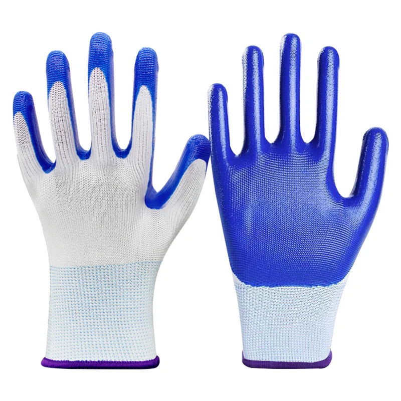 Guantes de nitrilo resistentes al desgaste, protectores de mano de obra, antideslizantes, cálidos, para jardinería y construcción, para invierno, 1 par