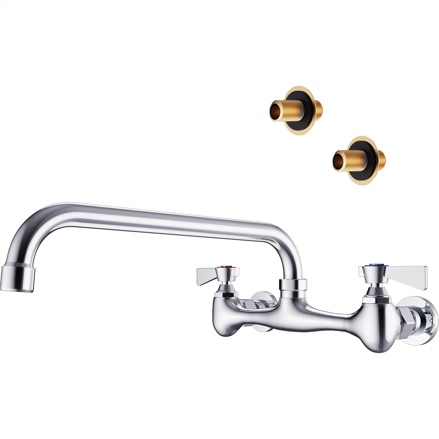 

Commercial Sink Faucet with 12" Swivel Spout, Wall Mount Utility Faucet for Kitchen and Laundry