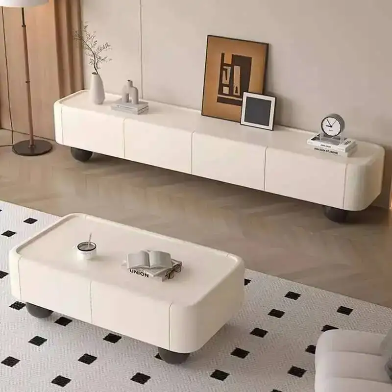 غرفة المعيشة البيضاء تلفزيون تقف المحمول الحديثة عرض أدراج فاخرة طاولة تلفاز أفلام مصمم تخزين Suporte Para Tv أثاث المنزل #3