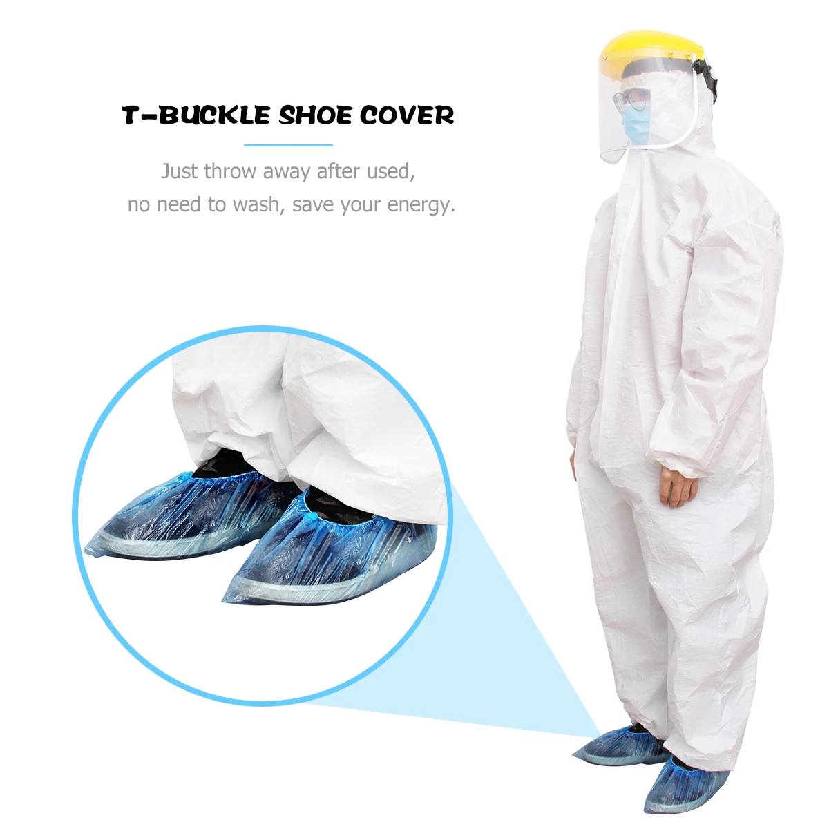 

100Pcs Disposable Shoe Covers Nonslip Dustproof Protector for Home Shoes Cover Pe Factory Automatic Machine Compatibility