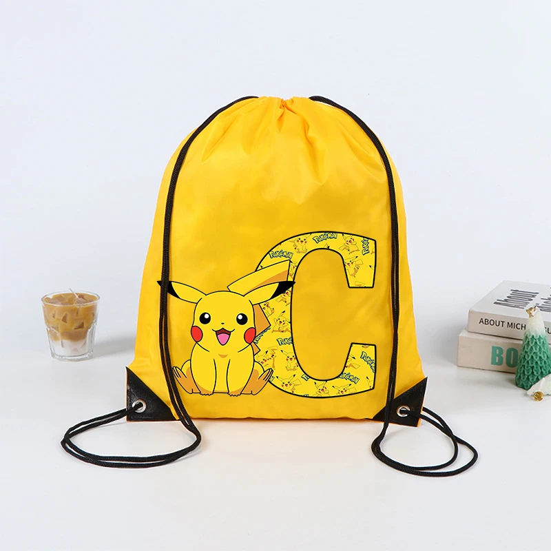 Sac à dos Pokémon pour garçons et filles, sac de proximité Wstring, sac à dos de sport étanche, poche Bundle, sacs de basket-ball Terdancing, cadeaux Anime, lettre de dessin animé