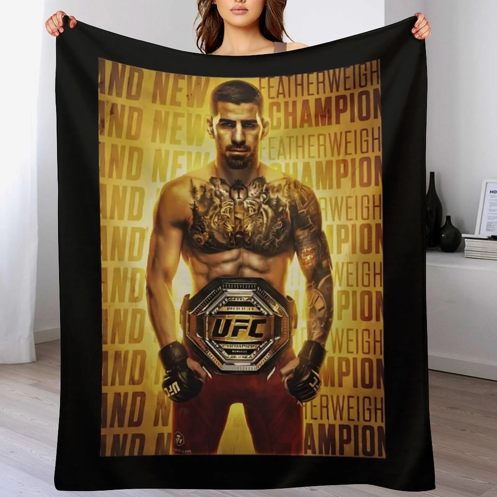 

Ilia Topuria Throw Blanket Soft Home Decor Blanket for Couch Bedroom