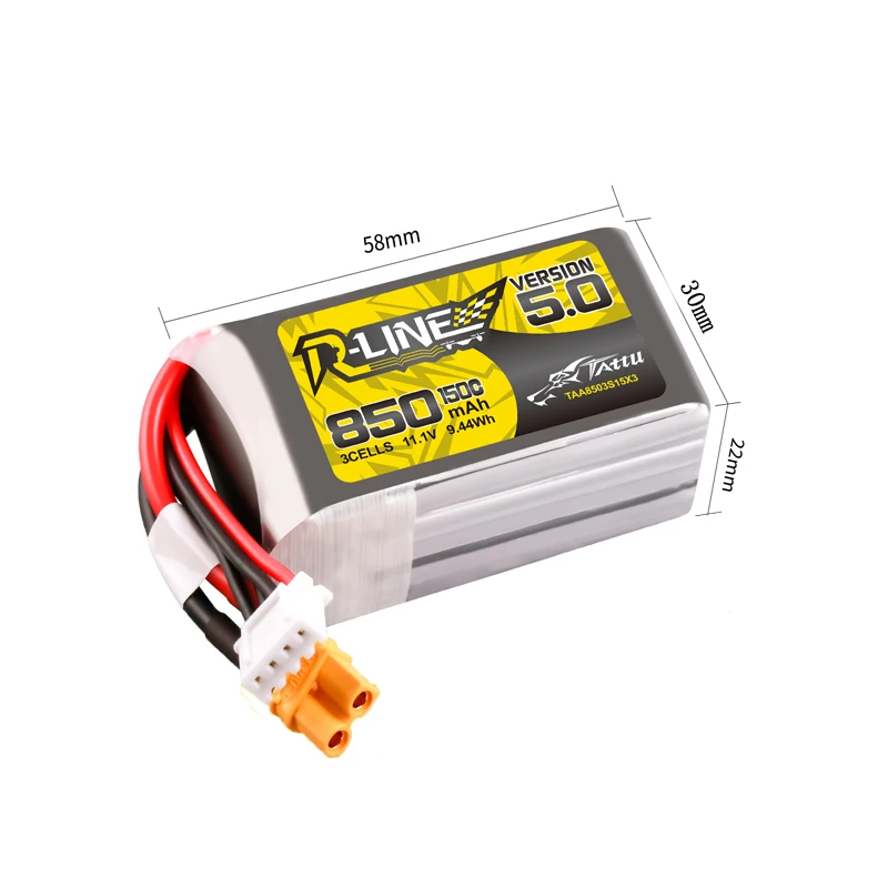 2Pcs TATTU-R-LINE 5.0 850-2200mAh 150C 11.1V-22.2V Lipo Battery For RC Helicopter Quadcopter FPV Racing Drone Parts