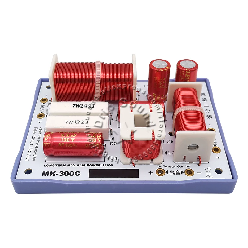 2Pcs KASUN MK-300C 3 Way 180W Hi-Fi ลำโพงเสียงความถี่ Divider Crossover Filter