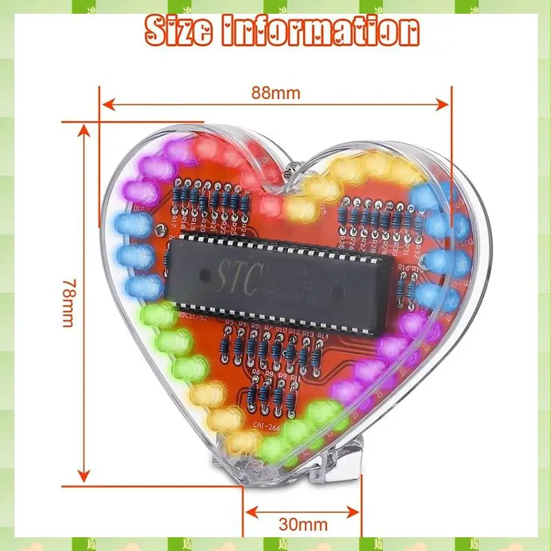 2025 على شكل قلب RGB LED وحدة ضوء وماض لتقوم بها بنفسك عدة إلكترونية مصباح مياه لحام مشروع الممارسة لطلاب المدارس دورا