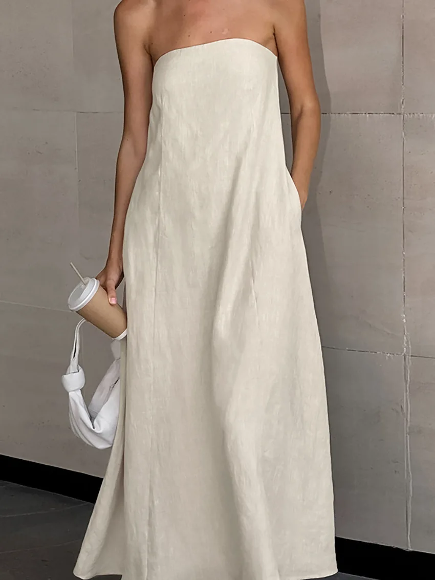 

European and American personalized design minimalist dress 2025 new slim fit temperament