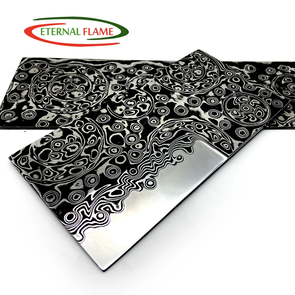 

Damascus Steel Plate Powder Sandwich XHP Billet Stainless Knife Making Blade Blank DIY Exquisite Has Been Heat Treatment