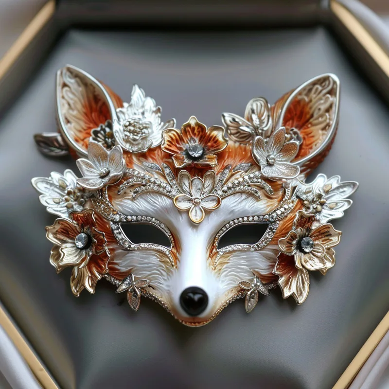 Enamel fox mask brooch fashion clothing accessories corsage pendant private customization