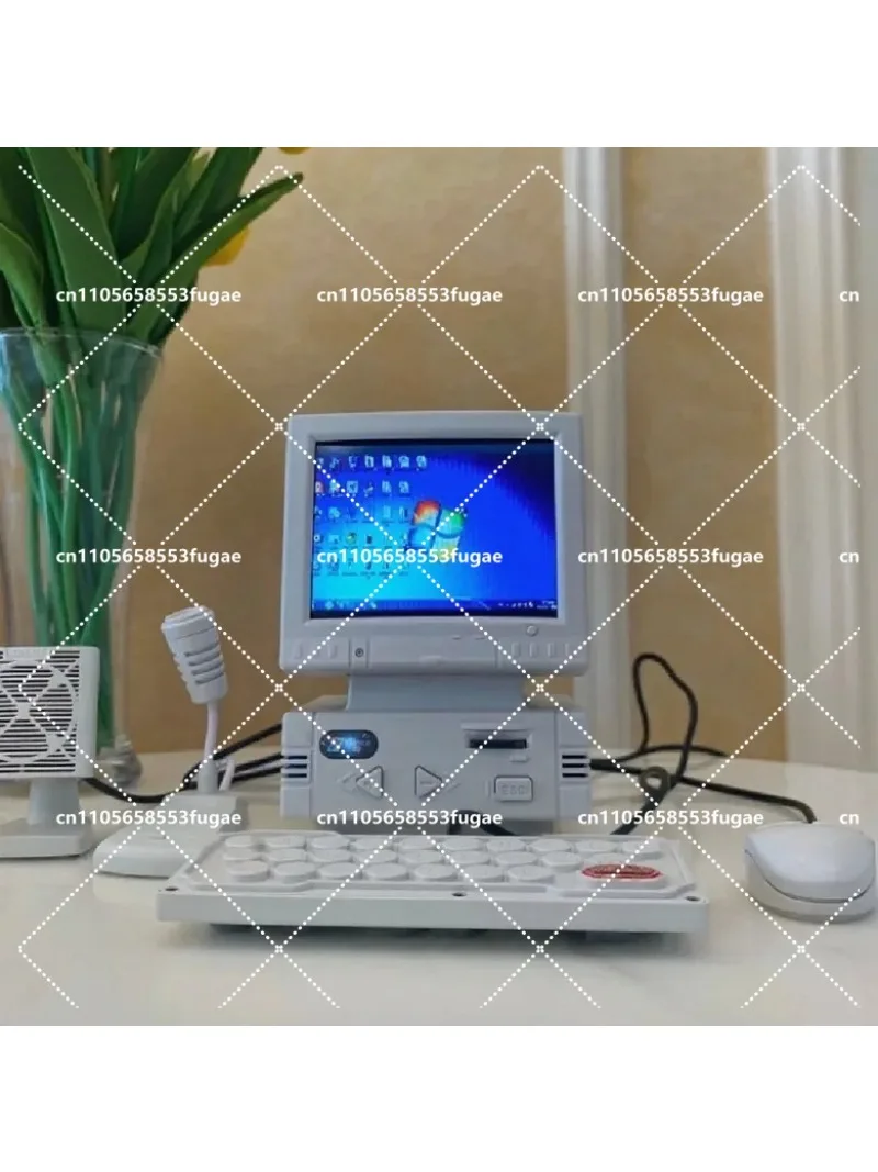 Retro 3.5 Inch Mini Desktop Computer, Portable Small TV, Home Game Console, Kids Gift