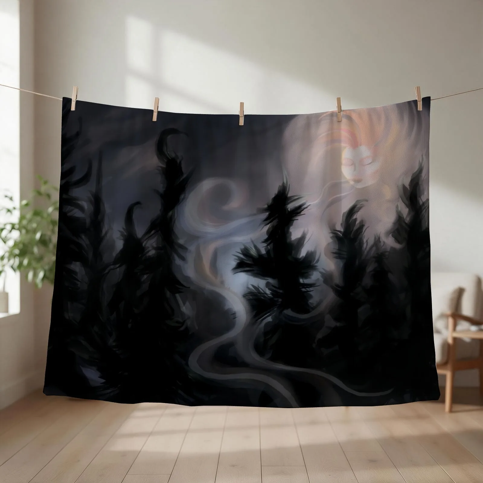 The Moon is Blazing Throw Blanket Sofa Throw sofa bed Blankets For Baby Blankets For Bed Blankets