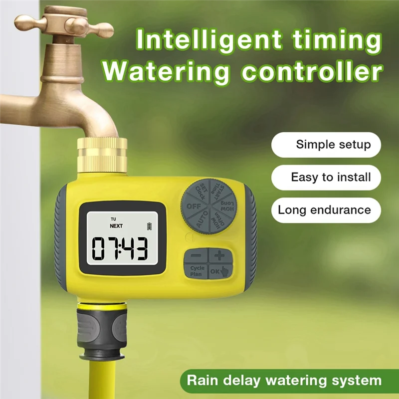 AT02-Single-Way Smart Watering Controller Automatic Watering Irrigation Timer Foroutdoor Garden Lawn Greenhouse Plants