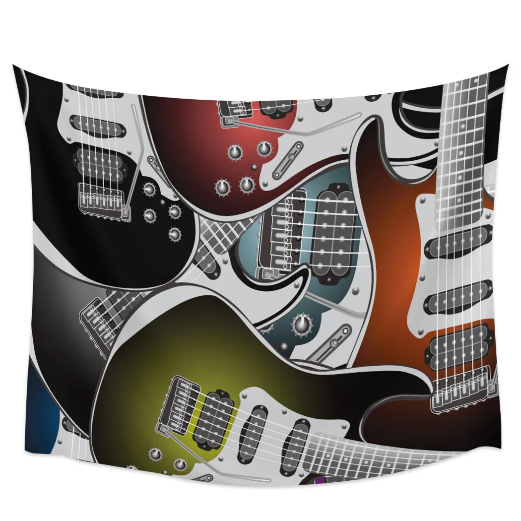 Rock Music Speaker Guitar Printed Large Tapestry Hippie Wall Hanging Boho Tapestries Room Art Decor Aesthetic Mats Sheet Blanket