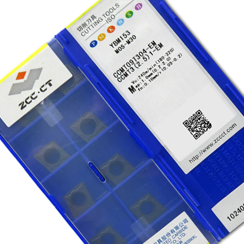 Imagem -03 - Pcs Box 10 09t304 Cnc Pastilhas de Metal Duro Zcc.ct Ccmt060204-ef Ybm153 Ccmt060204-em Ybm153 Ccmt09t304-em Ybm153 Ccmt060204