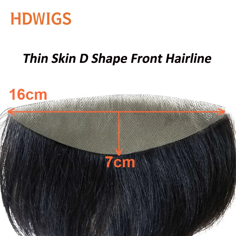 

Vstyle Front Men's Capillary Prothesis Indian Human Hair Wig for Man Vloop Thin Skin Full PU Invisible Toupee Hairpiece Natural