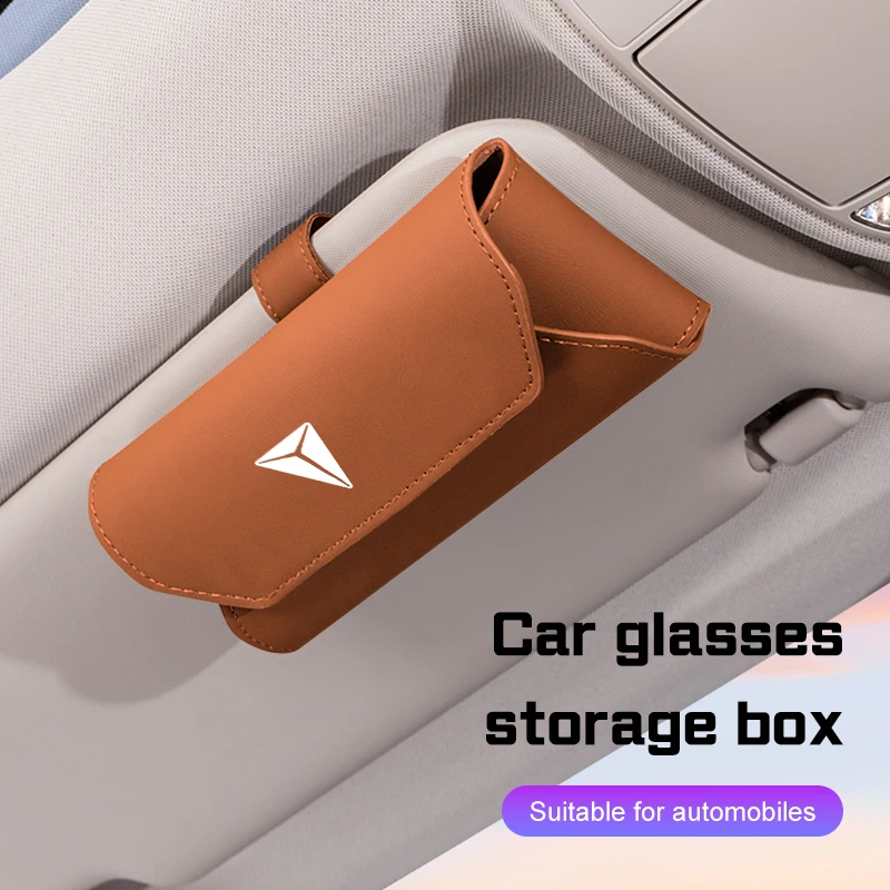 For Changan DEEPAL S07 L07 G318 S09 S05 SL03 Leather Car Sun Visor Glasses Case Portable Sunglasses Storage Box Eyeglass Holder