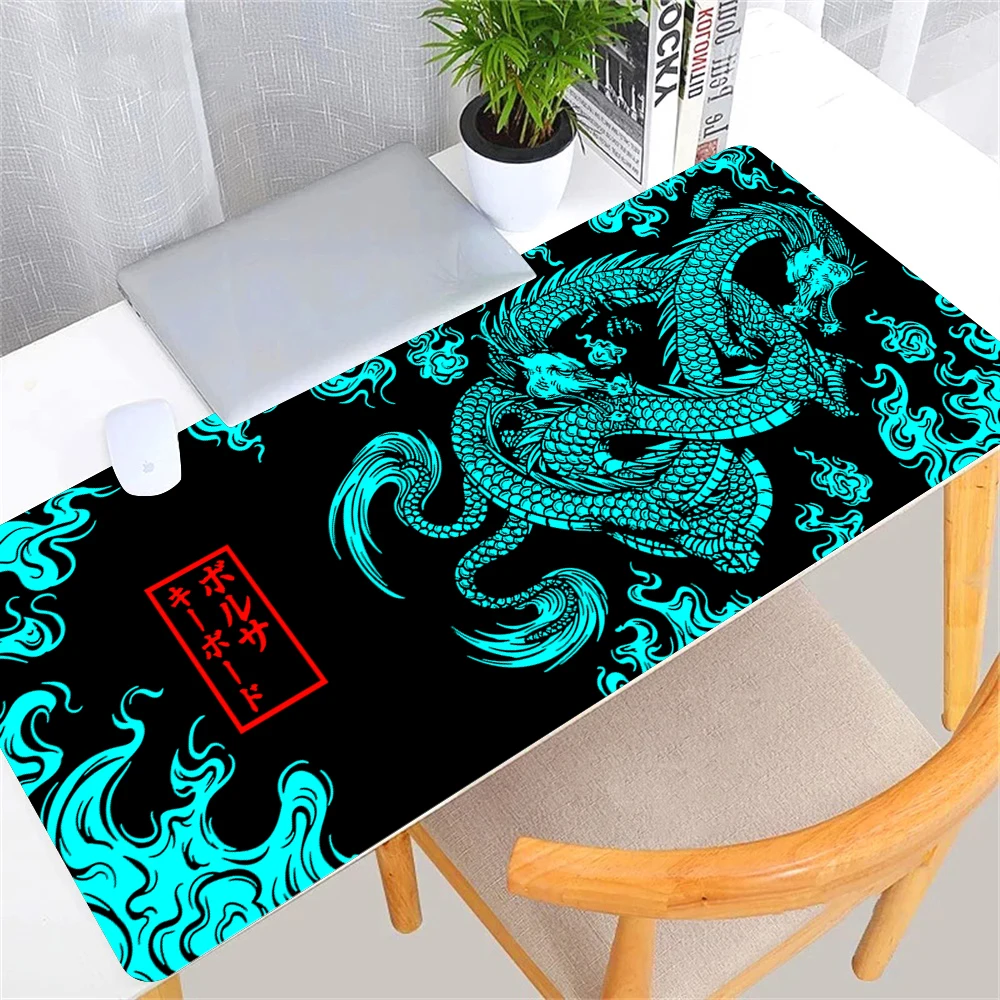 900x400mm Large Gaming Mousepad Japanese Dragon Anime XXL Keyboard Gamer Rubber Mouse Pads on The Table Speed Non-slip Desk Mats