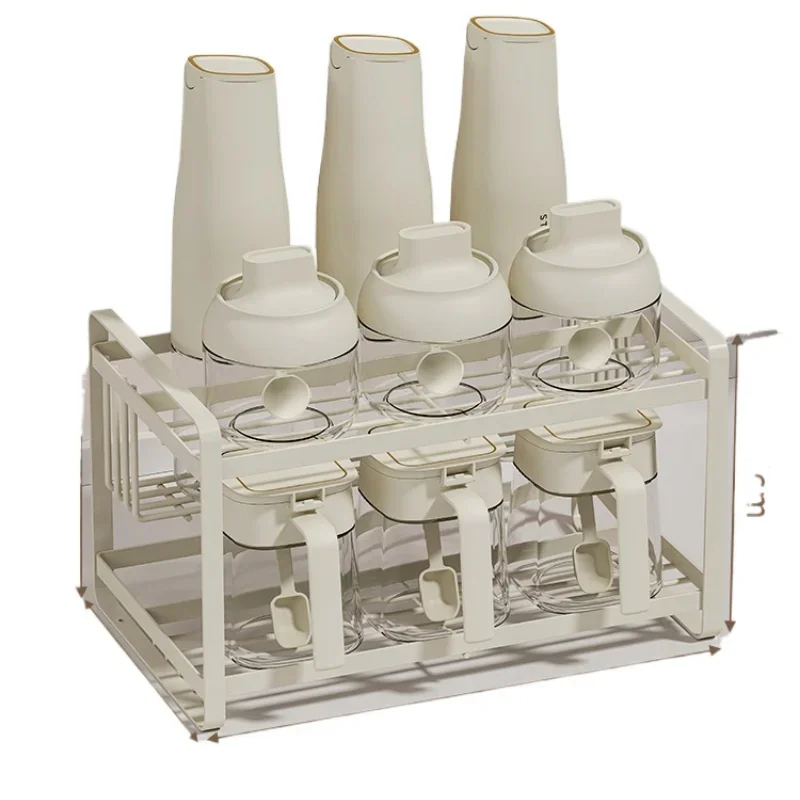 

*Kitchen Seasoning Shelf Combination Set Salt Seasoning Tank Storage Box Oil Bottle Countertop Storage Rack