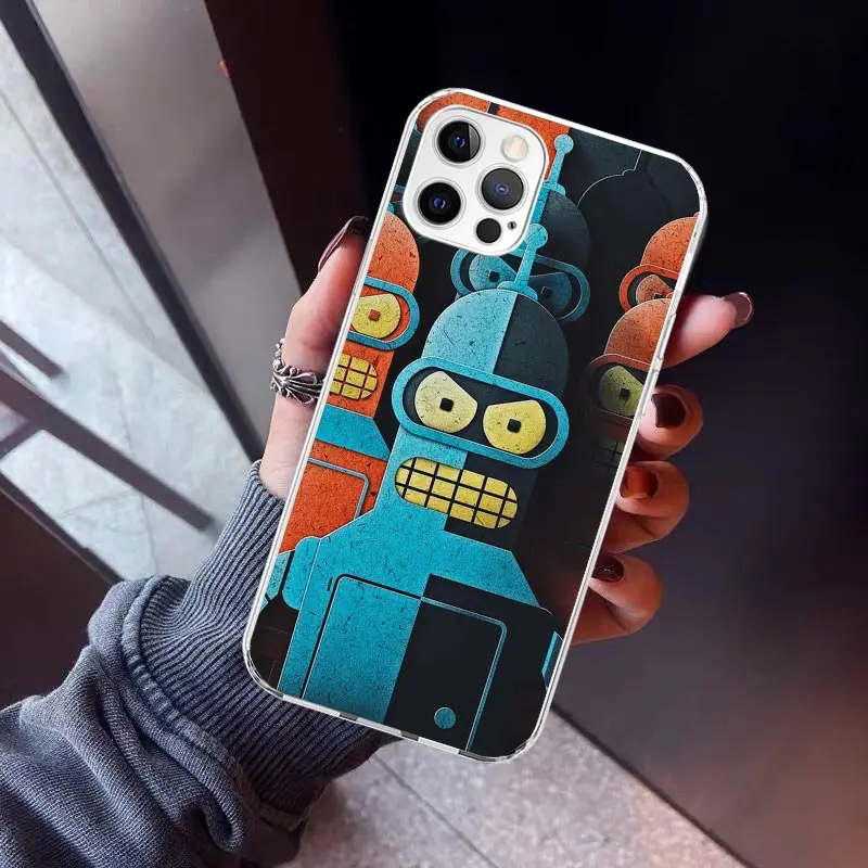 Cartoon F-Futuramas Phone Case For iPhone 16 15 14 13 12 Mini 11 Pro Max Cover 7 Plus X XS XR 8 + SE Silicone Shell Print Fundas