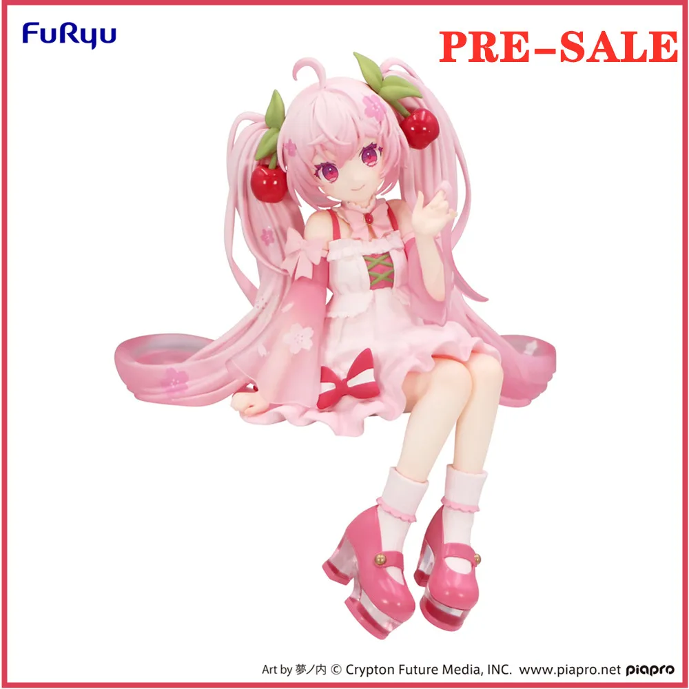 Figura Original de Anime Furyu, figura de tapón de fideos de Hatsune Miku ​ -Sakura Miku 2025- Figura de acción Coleccionista Estatuilla Juguetes Muñeca