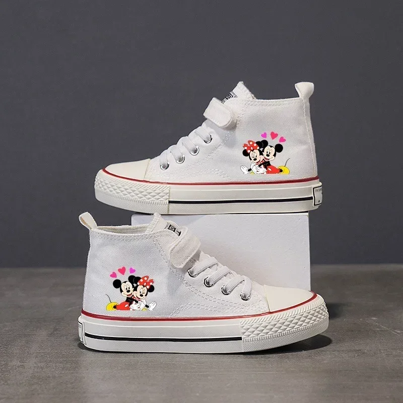 Love Mickey Mouse Clubhouse disney Boys Kids Girl Shoes High-top Low Canvas shoes Casual Cartoon comfort Children Print Shoes 07