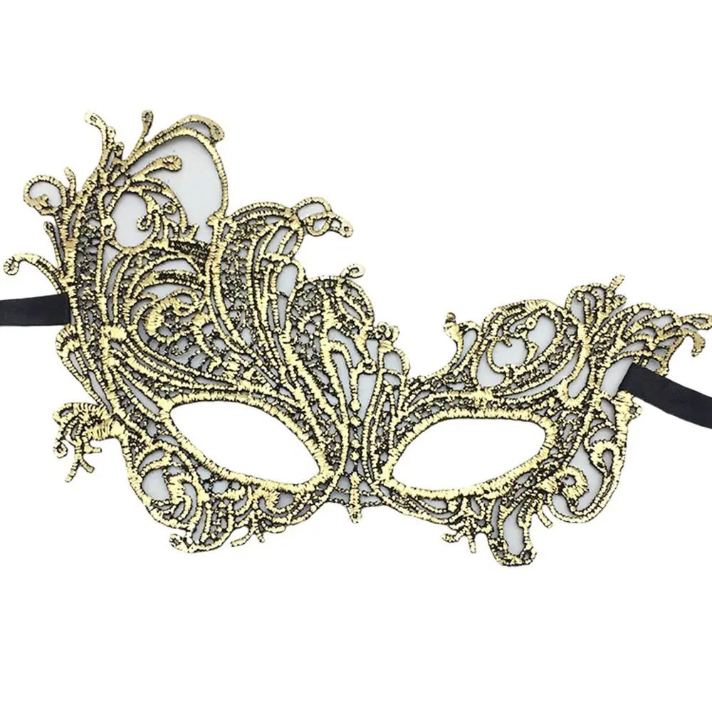 

Gift Hollow Masquerade Cosplay Prom Props Costume Face Mask Bronzing Lace Masquerade Venice Mask Party Supplies Dance Masks