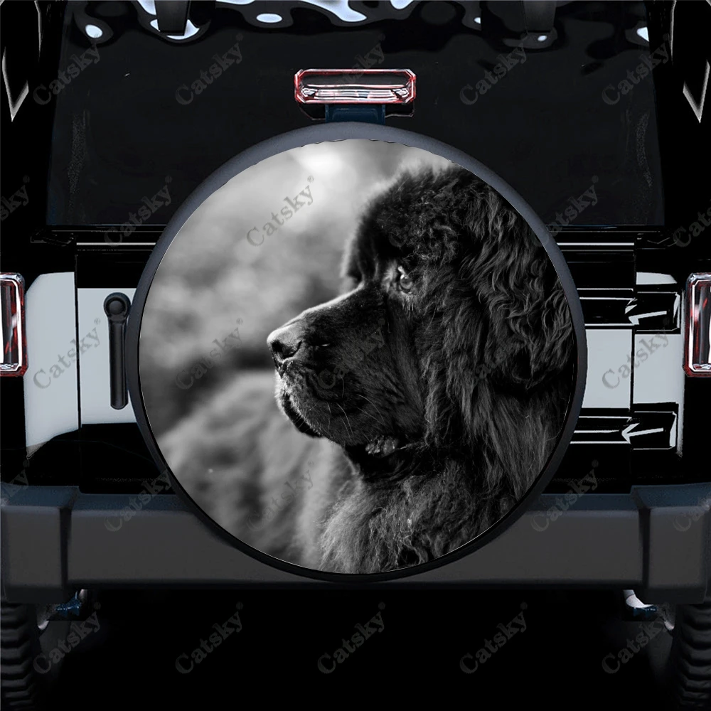 Animal -  Newfoundland Print Spare Tire Cover Waterproof Tire Wheel Protector for Car Truck SUV Camper Trailer Rv 14