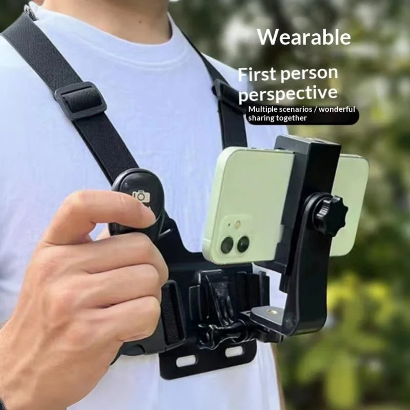 1pc Adjustable Chest Strap Shooting Stand Action Camera Accessories Kit Outdoor Live Bracket For Mobile Phones