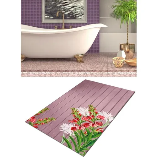 Ardizayn Flower Pattern 70 X120 cm Slip-Resistant Leather Sole Bath Mat, Mat