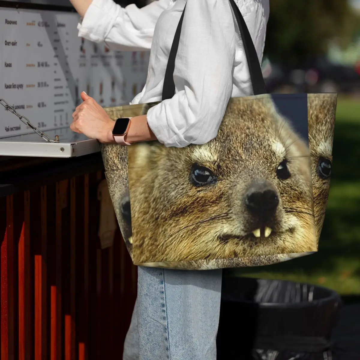 

Rock Hyrax Photo Beach Tote Bag Sport Gym Yoga Duffle Large Tote Bag Women Travel Bag Fitness bag