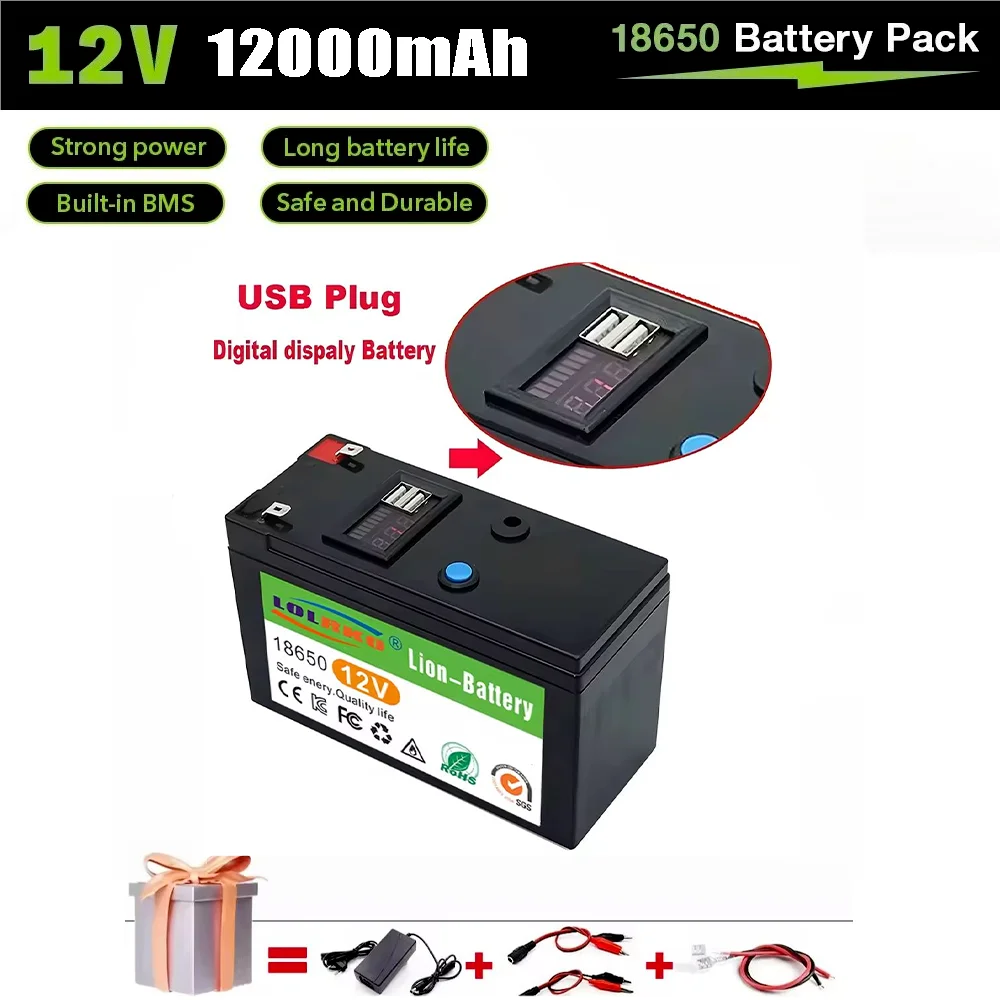 12V 120Ah Lithium LiFePO4 Deep Cycle Battery for Solar,Fish Finder, Power Wheels, Lighting, Off-Grid Applications Built-in BMS
