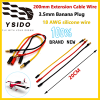 3PCS 200mm Gold Bullet Extension Cable Wire 3.5mm Banana Plug for RC Motor/ESC Remote Control Quadcopter Drone Car Boat Ships