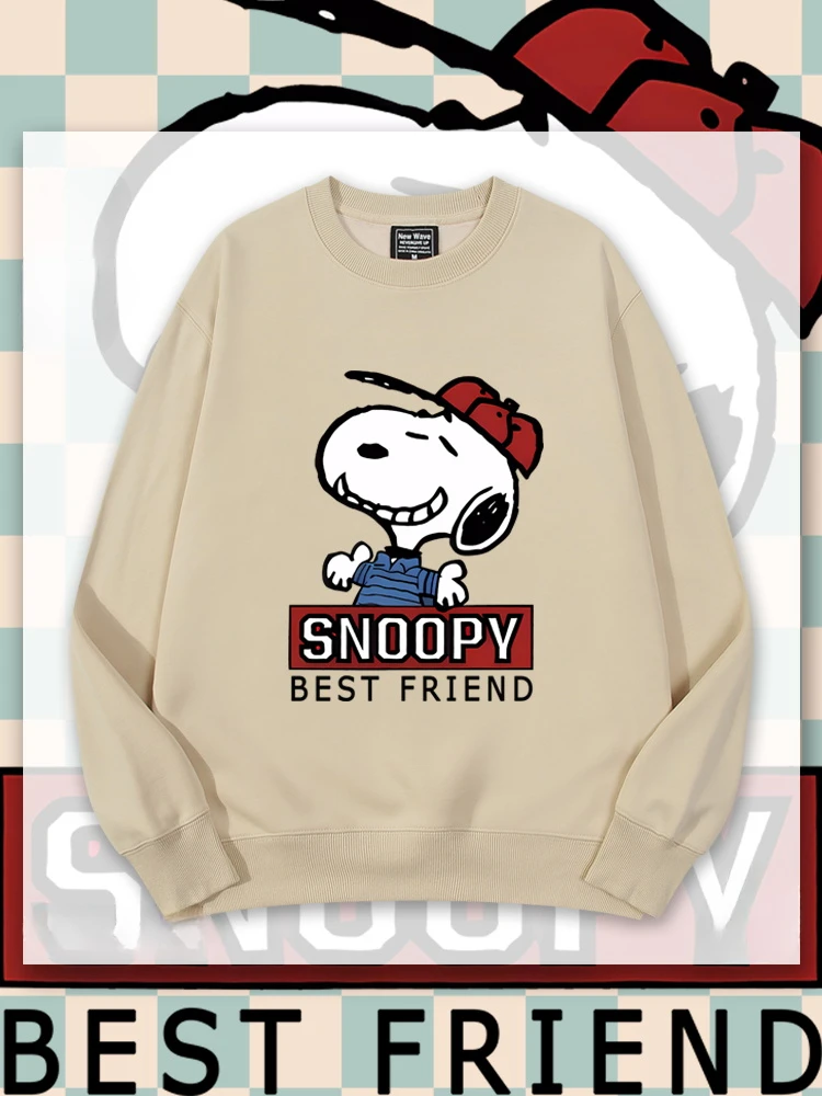 Spring and Autumn New Style Couple\'s clothing pullover Snoopy lovely Cartoon Anime periphery Mens and womens round neck pullover