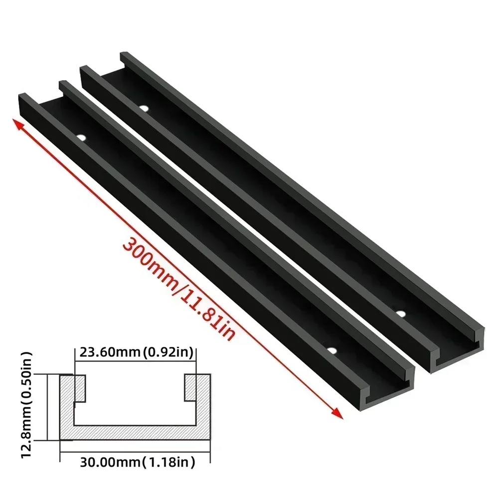 DIY Carpentry Aluminium T-Track Adjustable Woodworking T Track Accessory DIY Woodworking 300mm Length 30mm Width