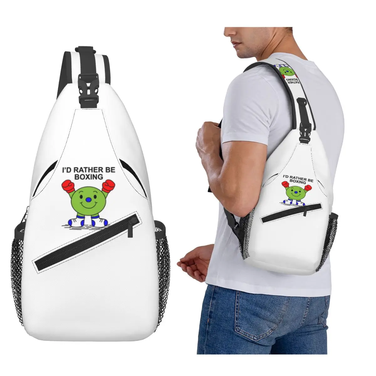 

Little Miss Mr Men I'd Rather Be Boxing Chest Bag Мужской рюкзак через плечо нагрудная сумка для путешествий и пешего туризма рюкзак сумка на плечо