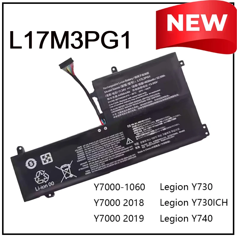 

L17M3PG1 Replacement Li-ion Laptop Battery for Lenovo Legion Y530-15ICH Legion Y730 Y740 Y7000P 2019 1060 Notebook Battery LLD