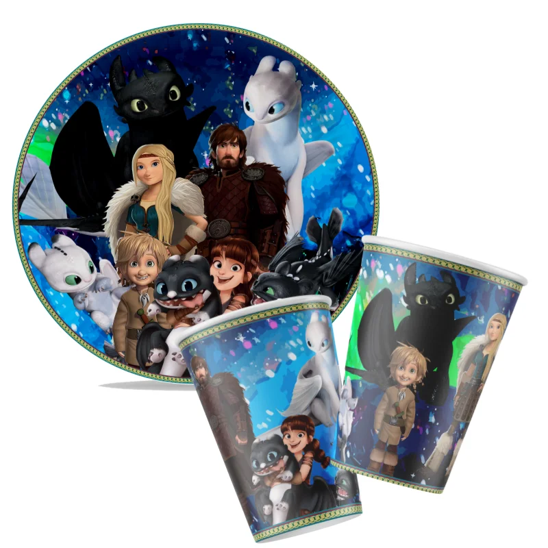 How to Train Your Dragon Birthday Party Decoration Disposable Tableware Plates Cups Balloon For Girls Party Baby Shower Supplies