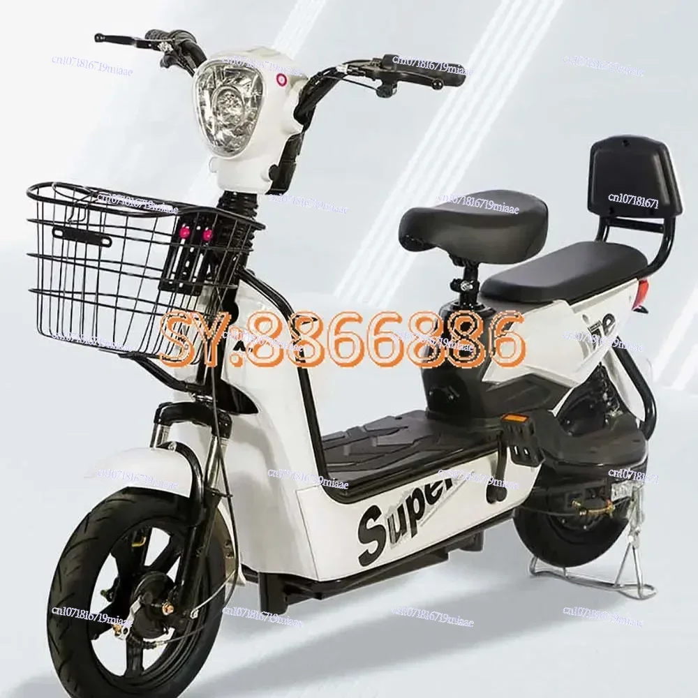 Electric Bicycles Adult Men Women Bicycles High Carbon Steel Frame 14 Inch Student 48v Front and Rear Disc Brake Convenient