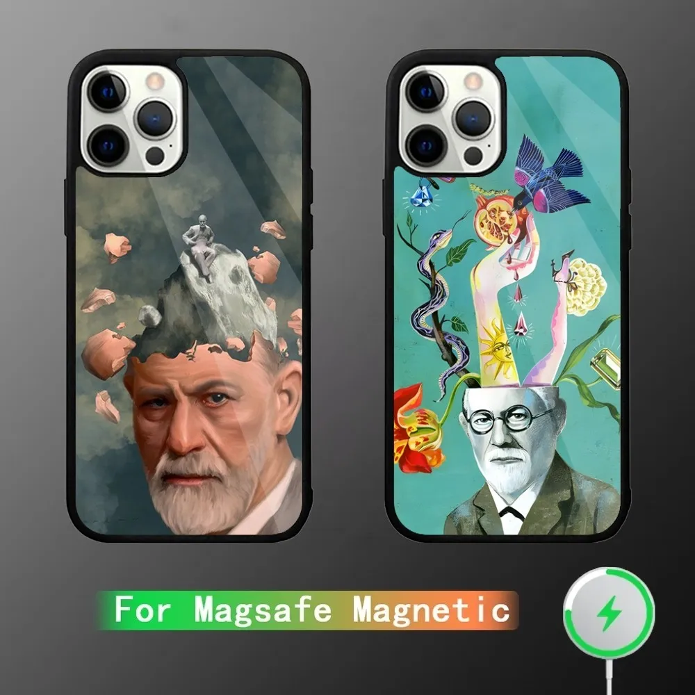 

Sigmund psychoanalysis Freud Phone Case For iPhone 16,15,14,13,12,11,Plus,Pro,Max Mini Magsafe Magnetic Wireless Charging