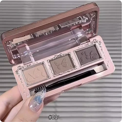 Flower Knows 3-color Eyebrow Powder Palette Midsummer Fairtales Collection Smudge-proof Longlasting Eyebrow Makeup Cosmetics