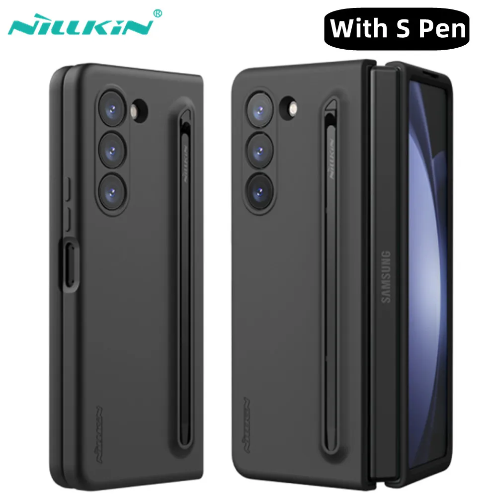 For Samsung Galaxy Z Fold 5 Case With S Pen Nillkin Flex Pure Fold Case For Galaxy Fold5 Silicone Cover Built-in Stylus Pen Slot