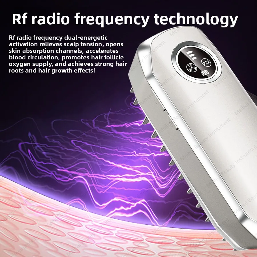 مشط نمو الشعر بالليزر LLLT، مشط للعناية بفروة الرأس بالأشعة تحت الحمراء EMS، مشط تدليك كهربائي