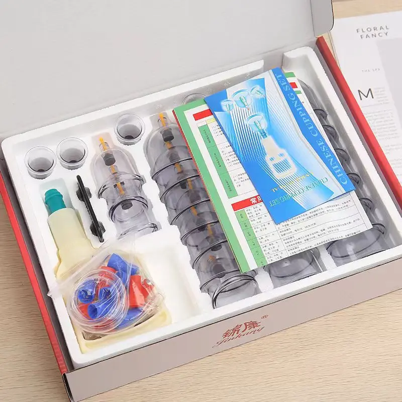 32 Pieces Vacuum Cupping Cup Body Massager Suction Cups Set Plastic Vacuum Cupping Pump Therapy Cans for Massage Health Care