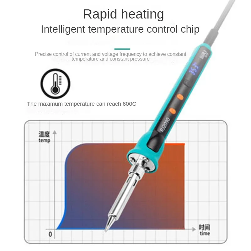 Imagem -04 - Ferro de Solda Elétrico com Display Digital Direto Temperatura Ajustável Ferramenta de Solda Resistente a Alta Temperatura 90w