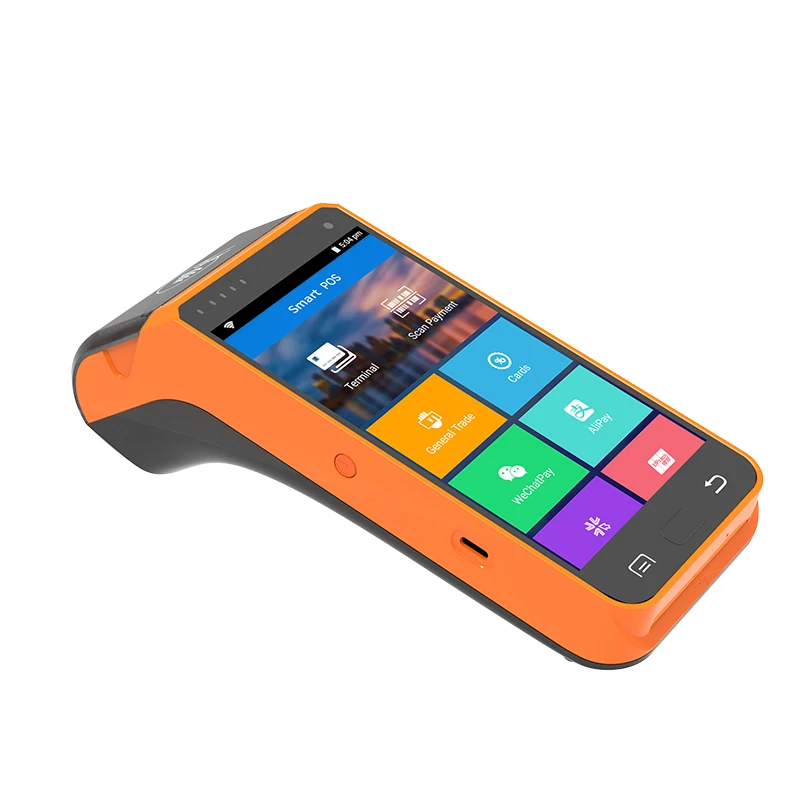 EMV PCI VISA MASTERCARD Certified 5.5 Inch 4G Android POS Terminal Mobile Handheld Thermal Printer NFC WiFi Bluetooth USB