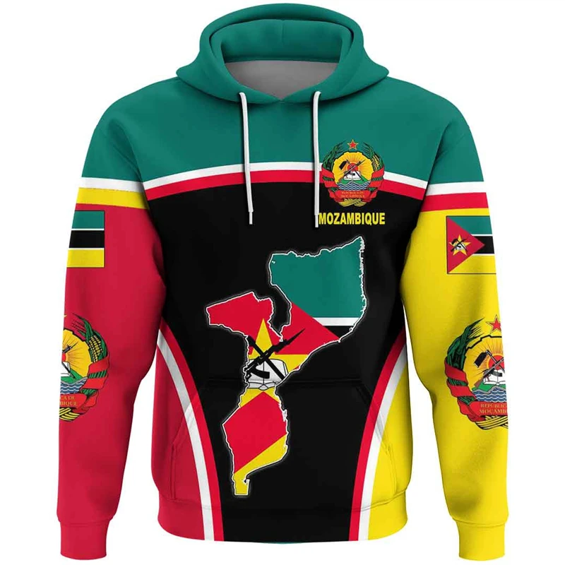 

Mozambique Flag Map 3D Print Hoodies For Men Clothes Casual Boy Hoody National Emblem Graphic Sweatshirts Africa Male Pullovers