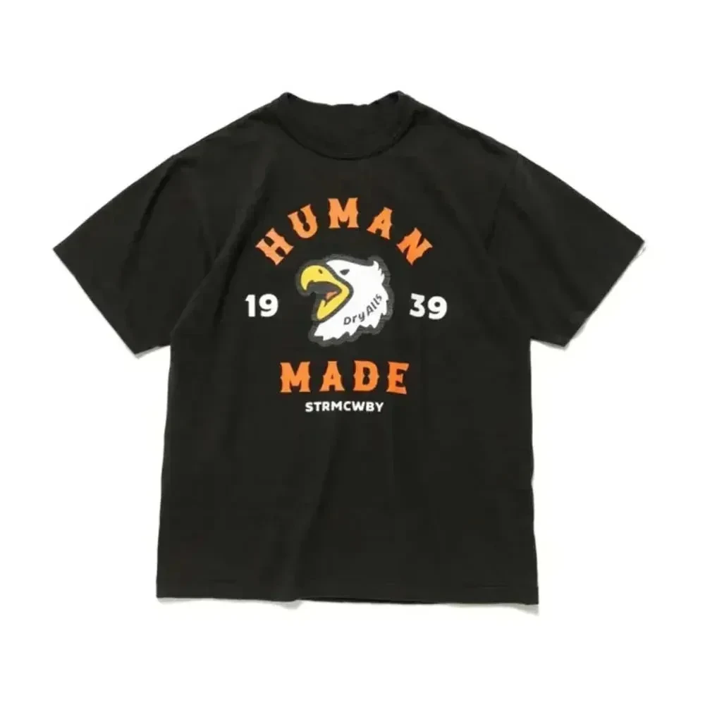 T-shirts Loose Cartoon Design Short Sleeve Tops Tee Fashion Men and Women Trend T-Shirt Street Brand Human Made 100% Cotton